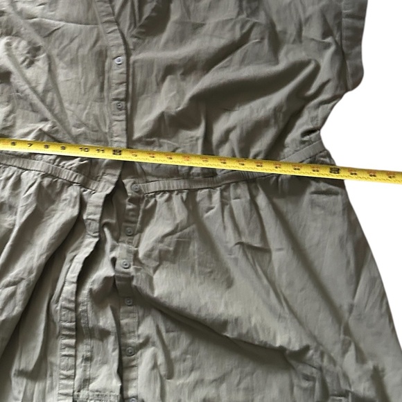 Olive Green Women's Button-Up Dress - Picture 6 of 9
